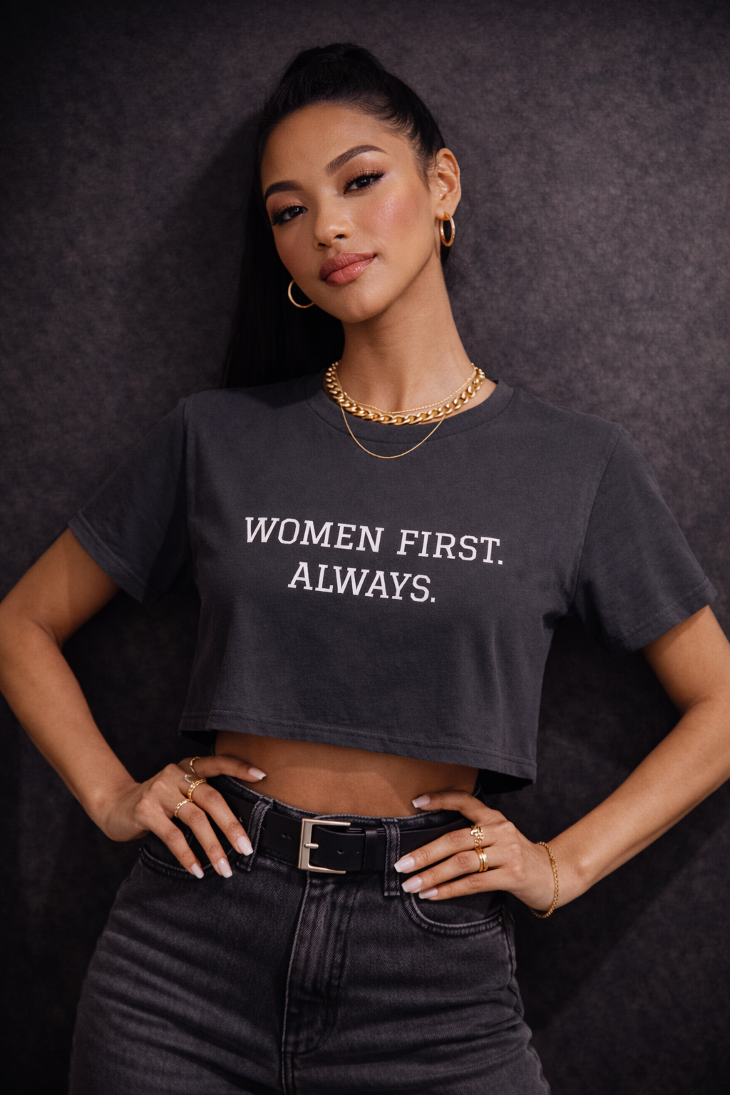 Women First Always Crop Tee