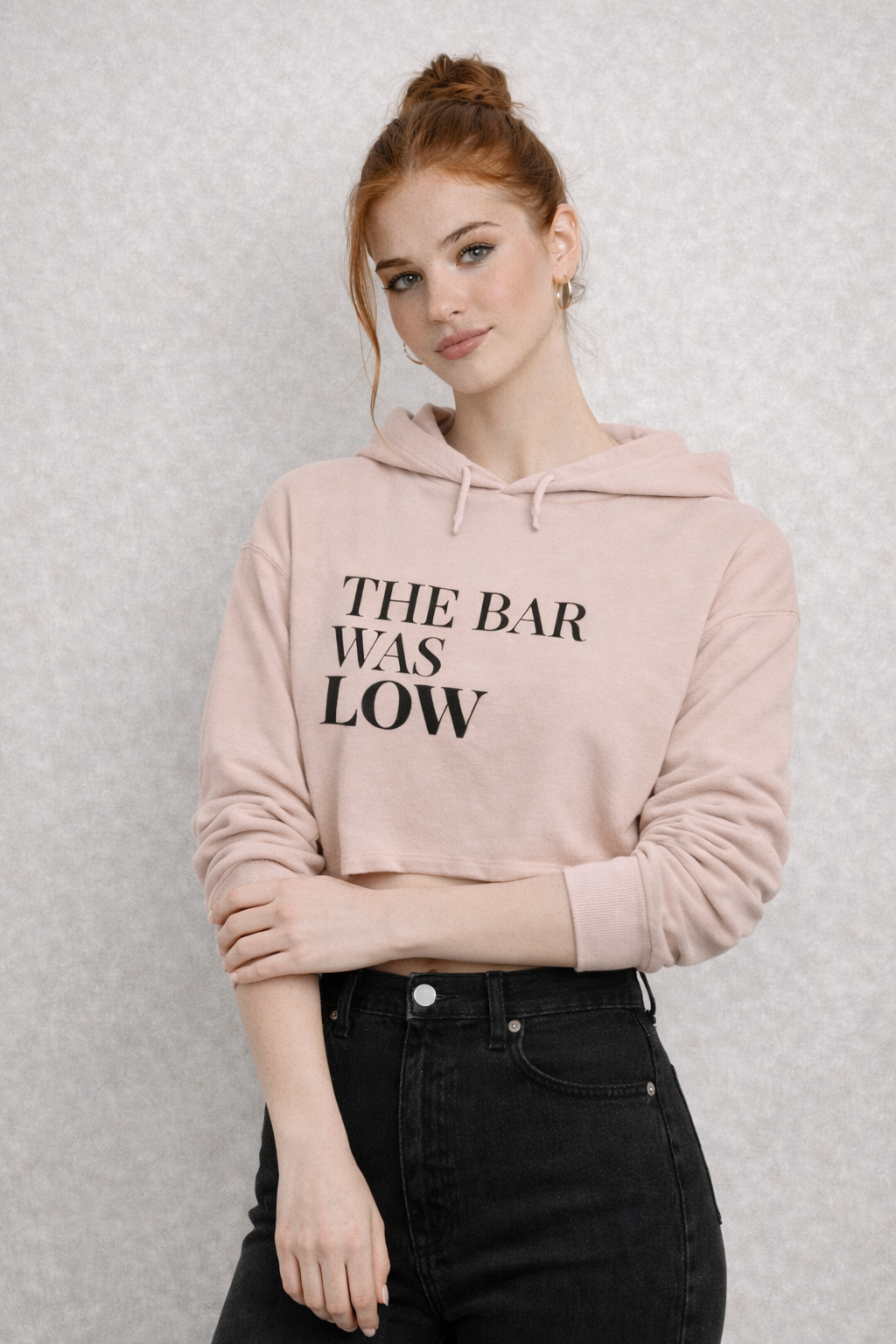 The Bar Was Low Cropped Hoodie